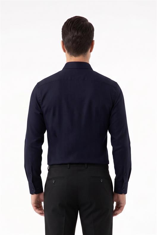 LACİVERT Comfort Fit Uzun Kol Gömlek