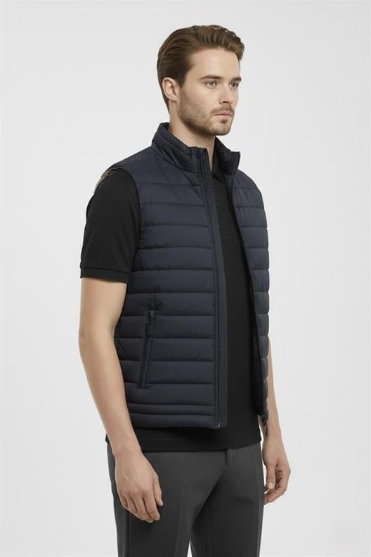 LACİVERT Kapitone Yelek