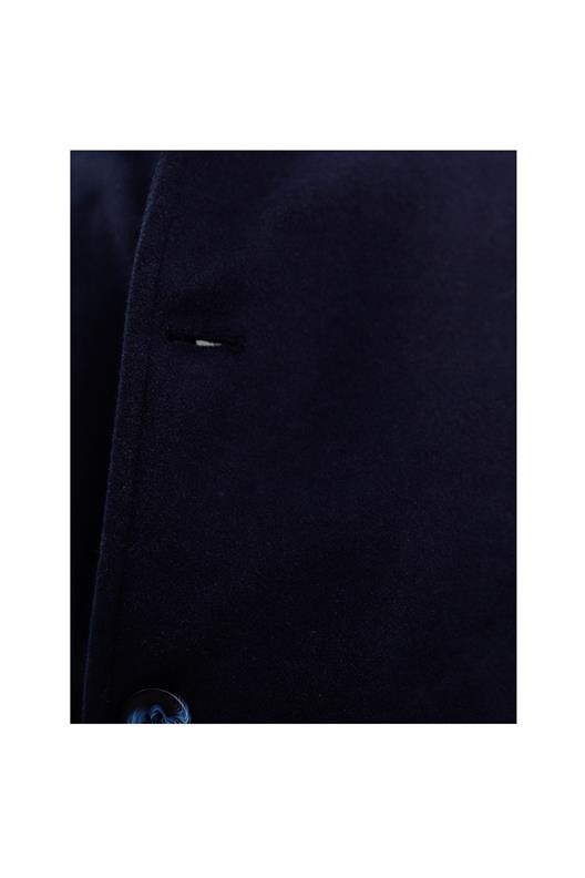 LACİVERT Kaşe Hakim Yaka Kaban