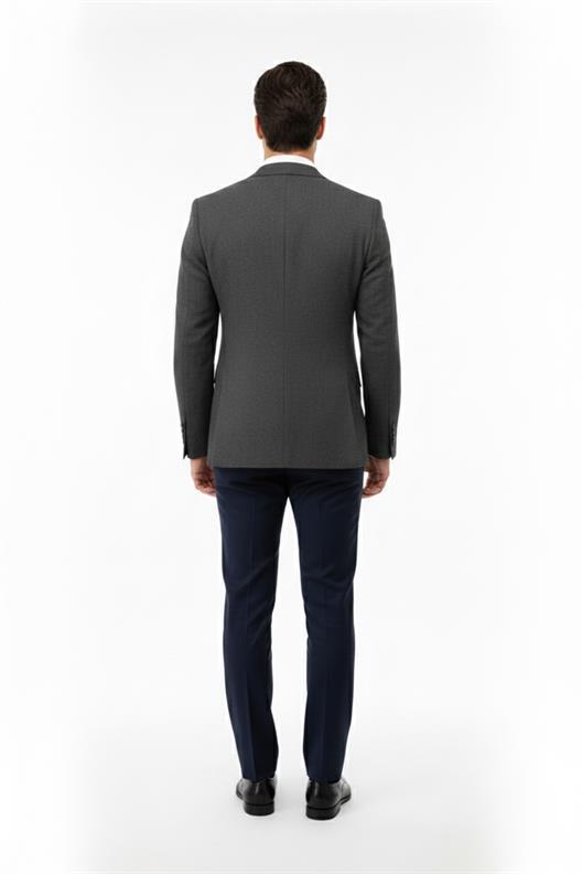 LACİVERT Mono Yaka Klasik Ceket