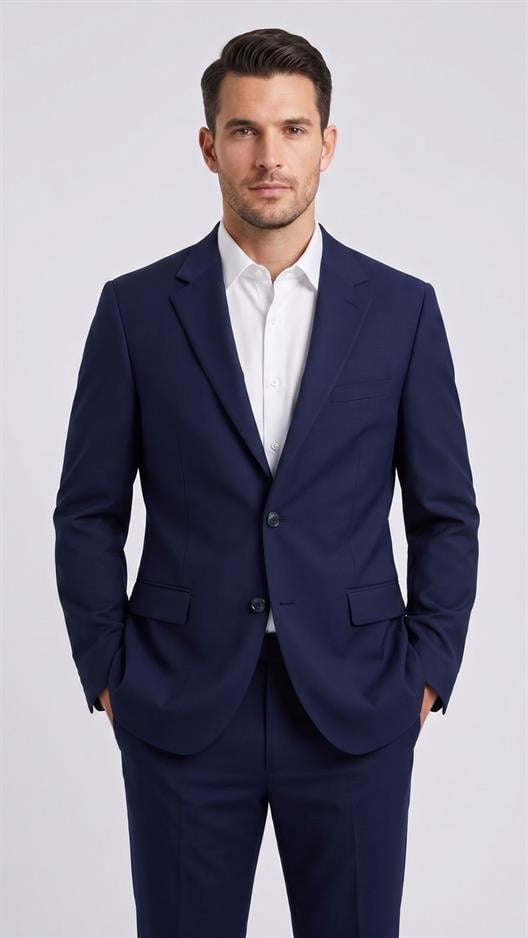 LACİVERT Mono Yaka Klasik Ceket