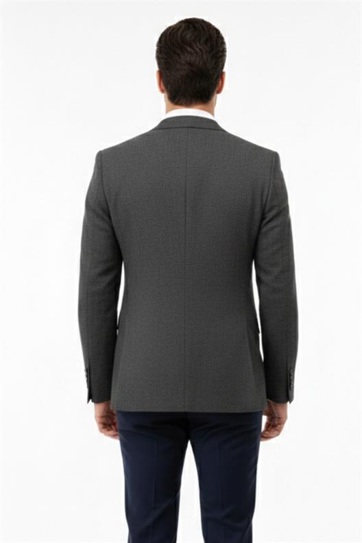 LACİVERT Mono Yaka Klasik Ceket