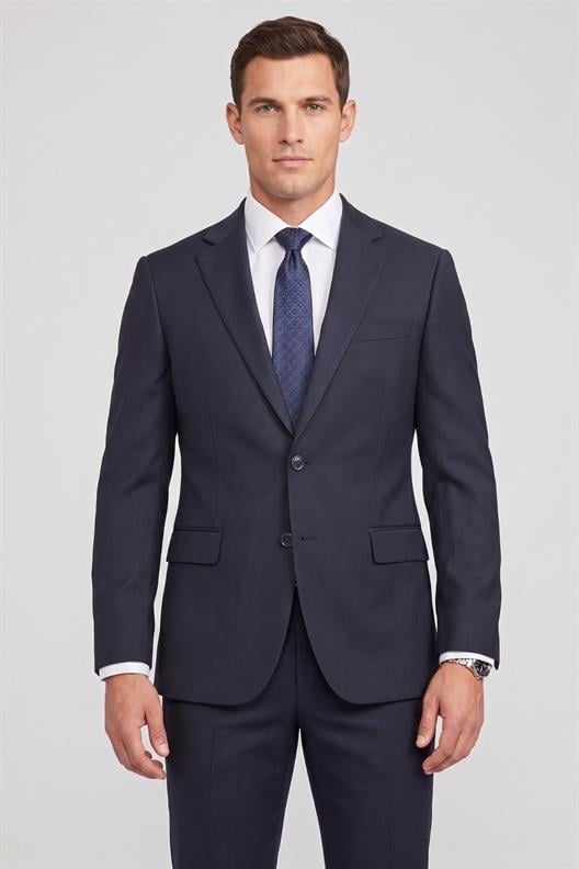 LACİVERT Mono Yaka Klasik Ceket