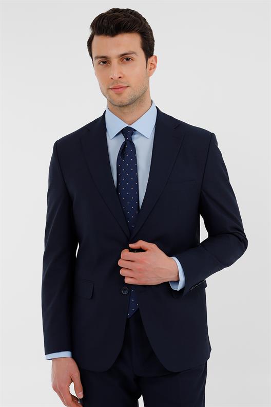 LACİVERT Mono Yaka Klasik Takım Elbise