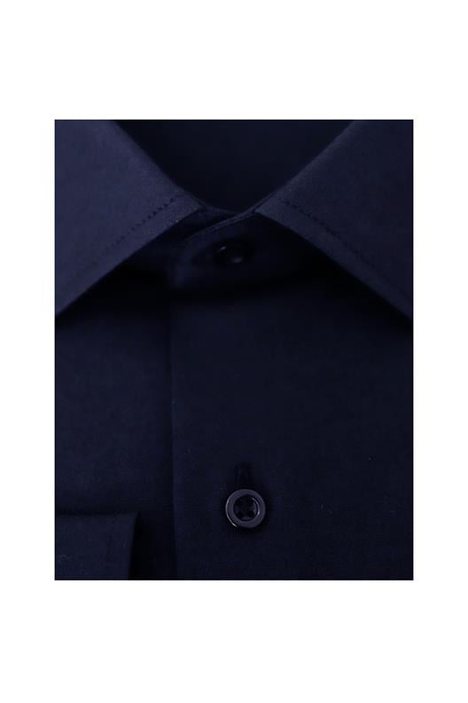 LACİVERT Saten Slim Fit Klasik Gömlek