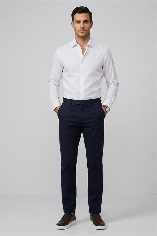 LACİVERT Slim Fit Chino Pantolon
