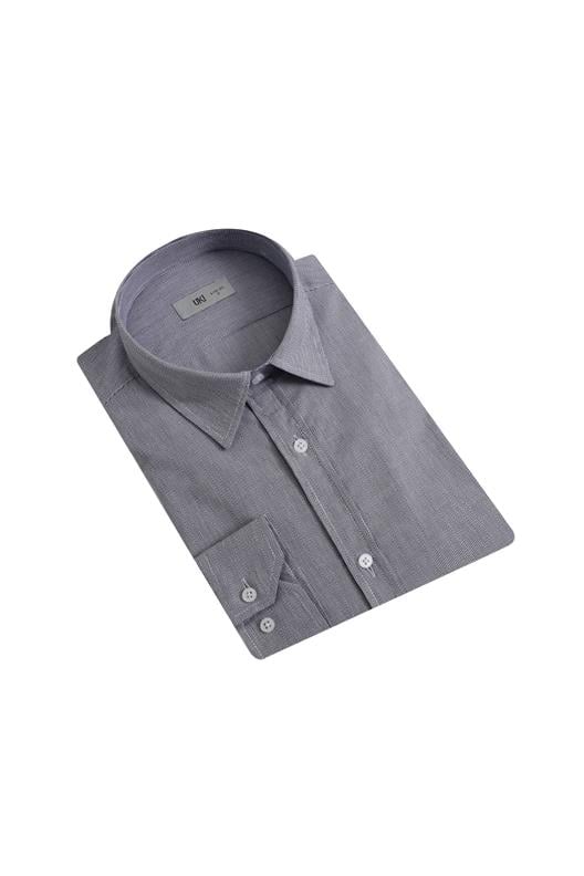 LACİVERT Slim Fit Uzun Kol Gömlek