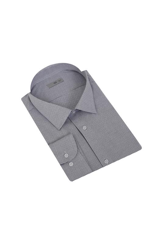 LACİVERT Slim Fit Uzun Kol Gömlek