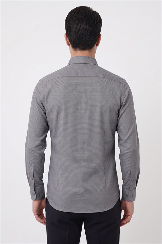 LACİVERT Slim Fit Uzun Kol Gömlek