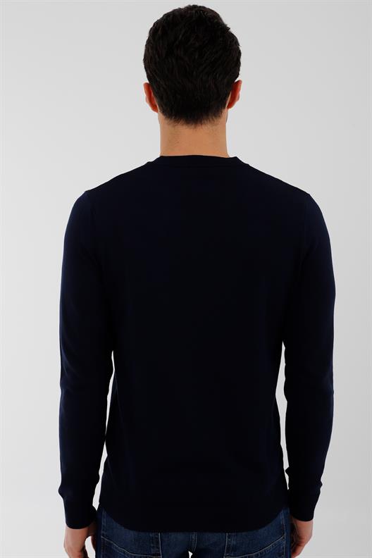 LACİVERT V Yaka Triko Kazak