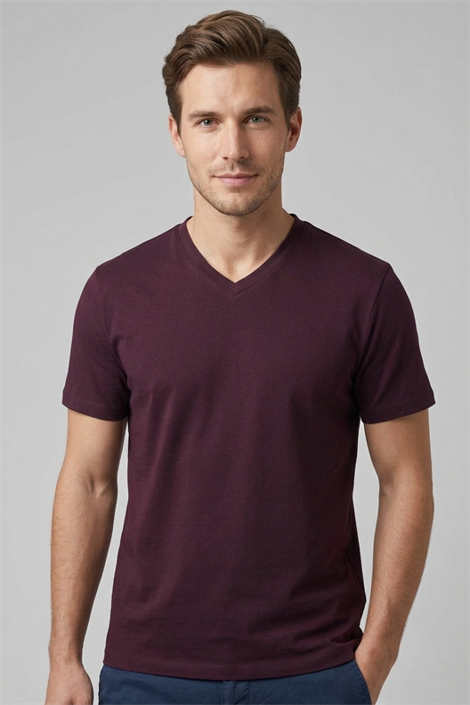 MÜRDÜM Comfort Fit V Yaka Basic T-Shirt
