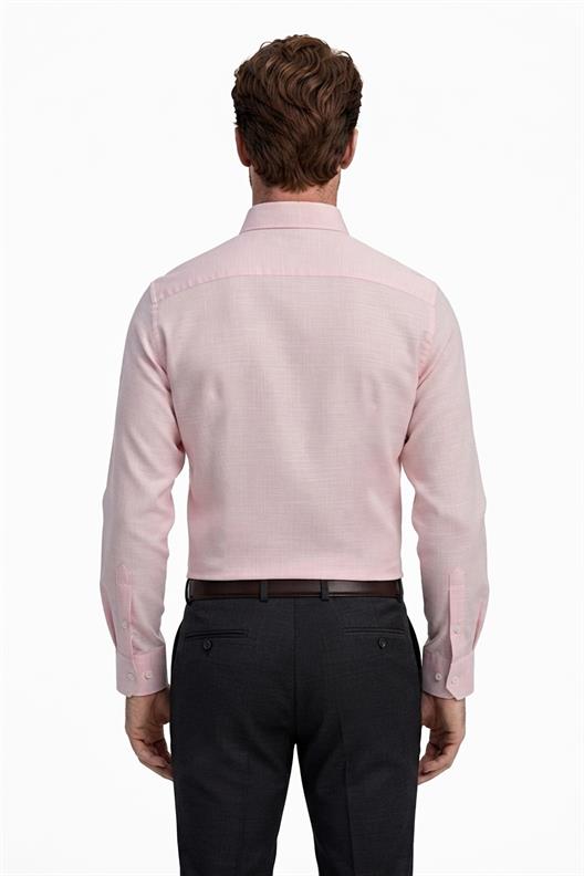 PEMBE Keten , Confort Fit , Uzun Kol , Çizgili Gömlek
