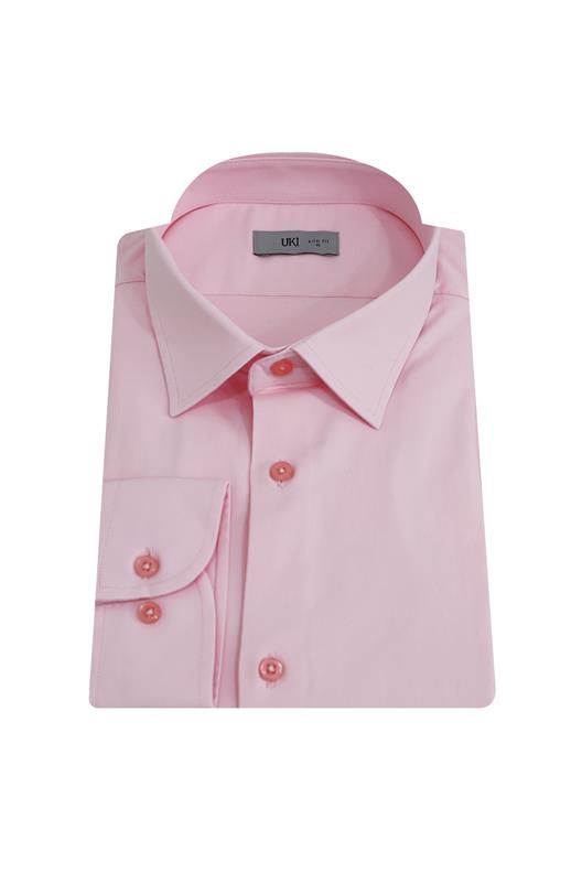 PEMBE Pamuk Saten Gömlek