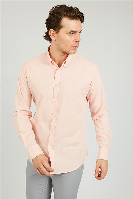 PEMBE Slim Fit Uzun Kol Gömlek