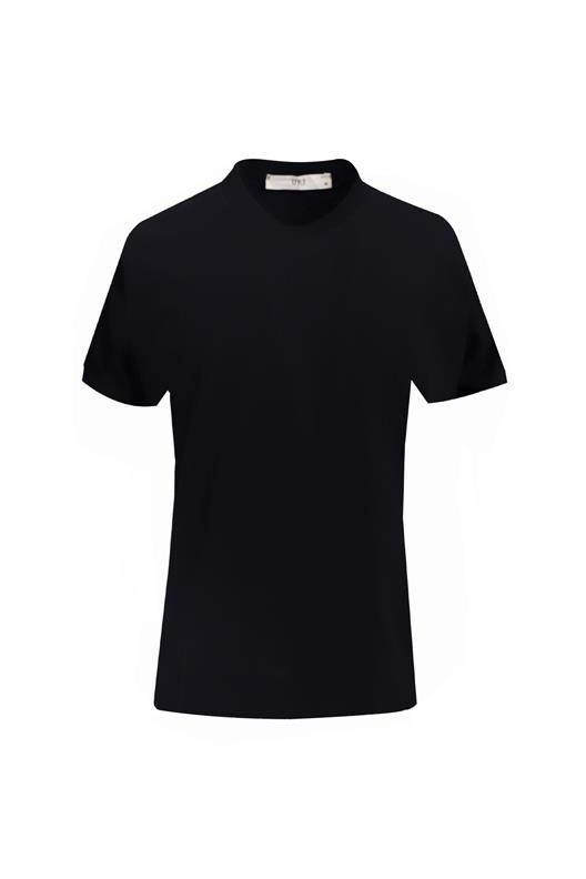SİYAH Bisiklet Yaka T-Shirt