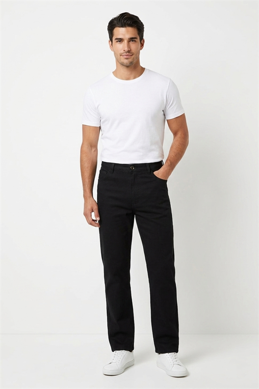 SİYAH Comfort Fit 5 Cep Pantolon