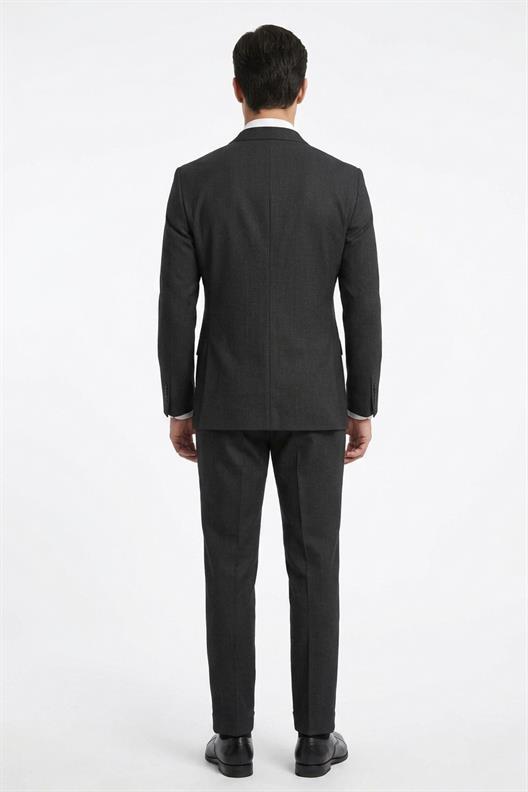 SİYAH Comfort Fit 6 Drop Kruvaze Ceket