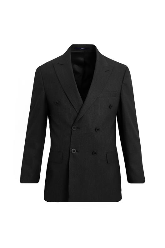 SİYAH Comfort Fit 6 Drop Kruvaze Ceket