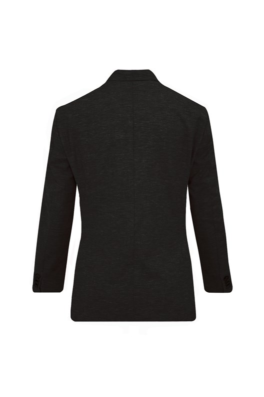 SİYAH Comfort Fit Casual Keten Ceket