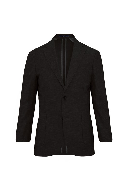 SİYAH Comfort Fit Casual Keten Ceket