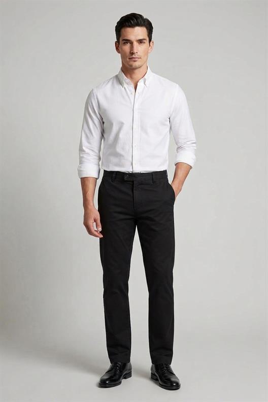 SİYAH Comfort Fit Chino Pantolon