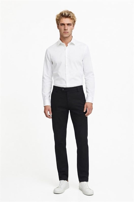 SİYAH Comfort Fit Chino Pantolon