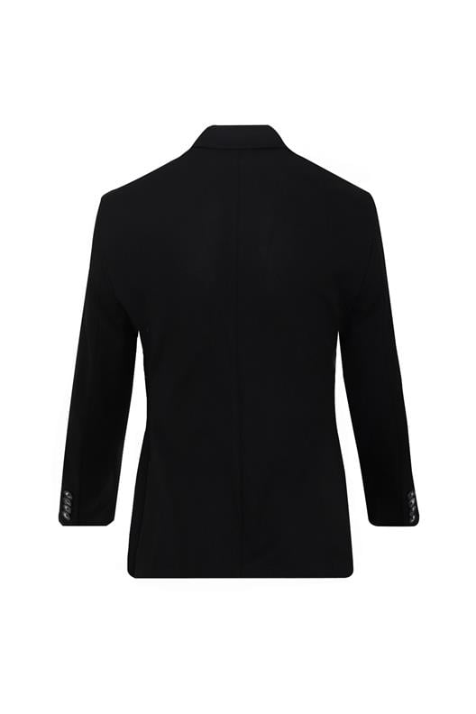 SİYAH Comfort Fit , Mono Yaka , 2 Düğme Çift Yırtmaçlı , Torba Cep Casual Ceket