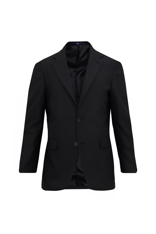 SİYAH Comfort Fit  Mono Yaka 6 Drop  Kapaklı Cep Klasik Takım Elbise