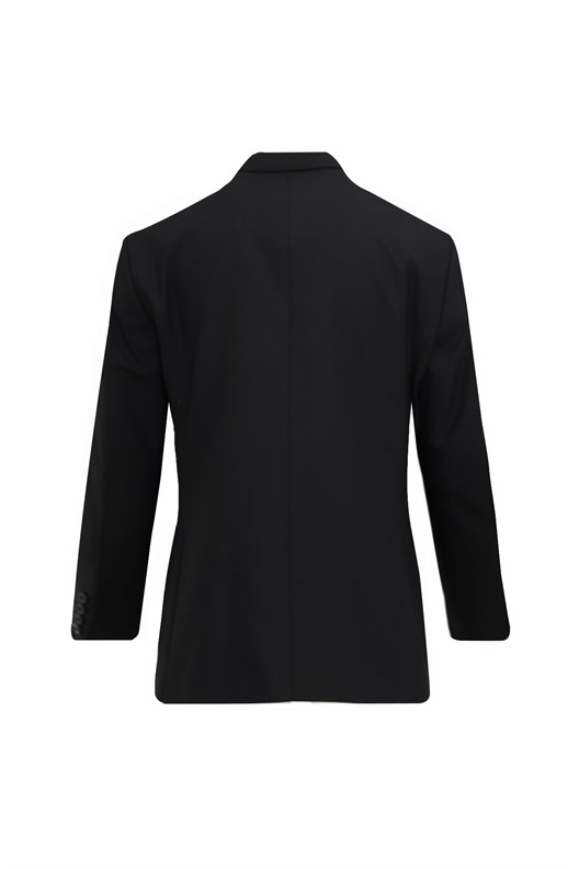 SİYAH Comfort Fit  Mono Yaka 6 Drop  Kapaklı Cep Klasik Takım Elbise