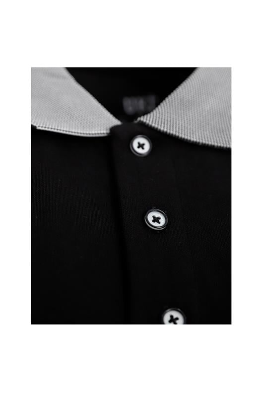 SİYAH Comfort Fit Polo Yaka Pike T-Shirt