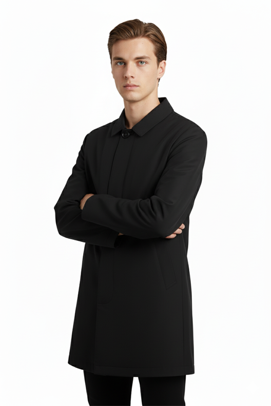 SİYAH Comfort Fit Trençkot