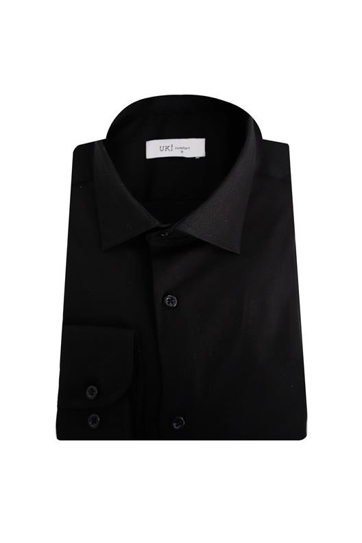 SİYAH Comfort Fit Uzun Kol Gömlek