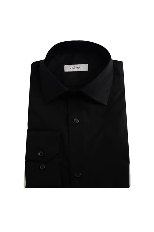 SİYAH Comfort Fit Uzun Kol Gömlek