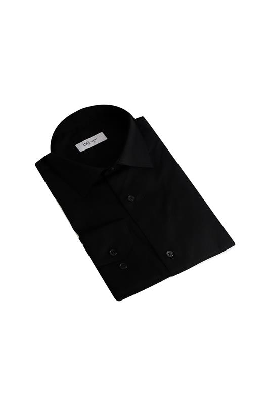 SİYAH Comfort Fit Uzun Kol Gömlek