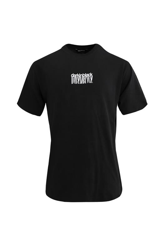 SİYAH Dark In Black Baskılı Modal Bisiklet Yaka T-shirt