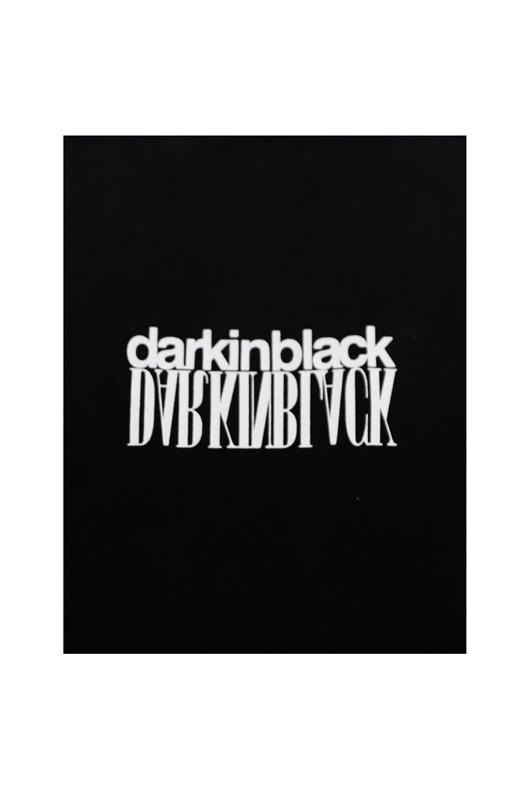 SİYAH Dark In Black Baskılı Modal Bisiklet Yaka T-shirt