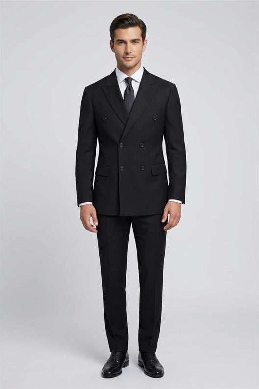 SİYAH Kruvaze Takım Elbise