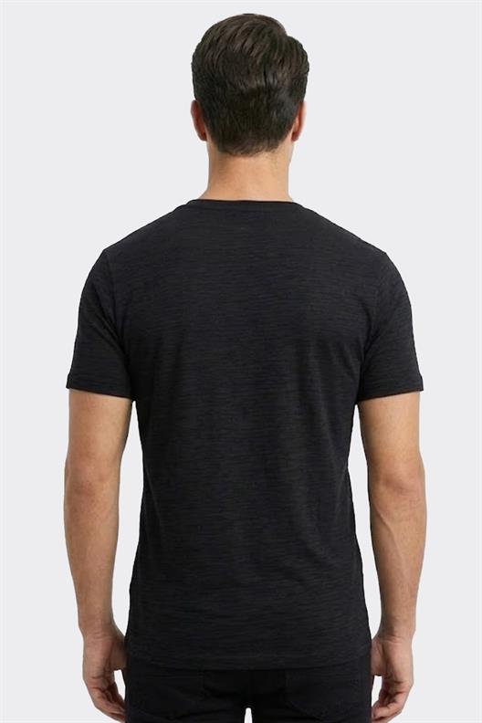 SİYAH Modal Bisiklet Yaka T-shirt