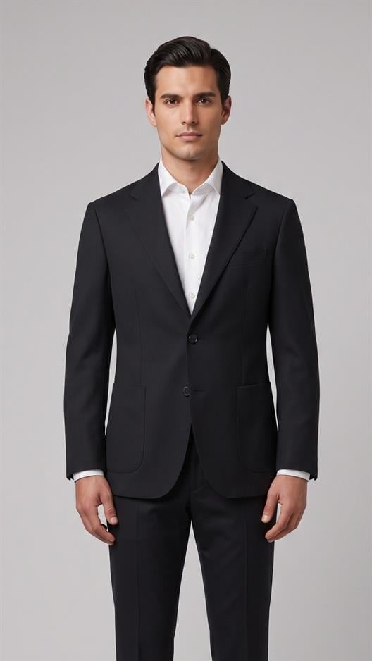 SİYAH Mono Yaka Klasik Ceket
