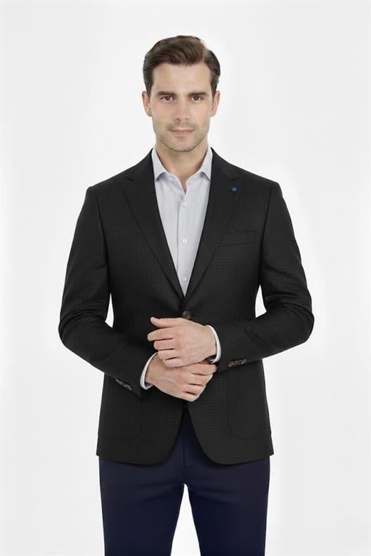 SİYAH Mono Yaka Klasik Ceket