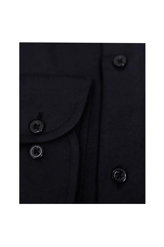 SİYAH Pamuk Saten Gömlek