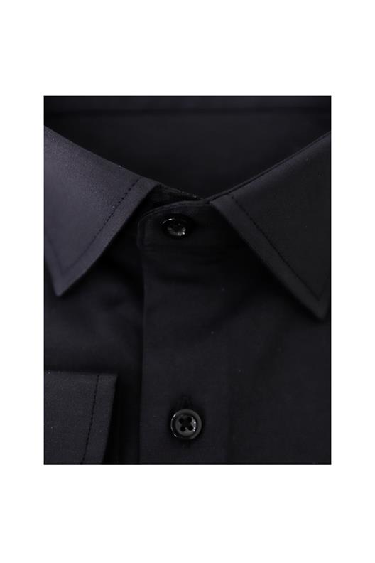 SİYAH Pamuk Saten Gömlek