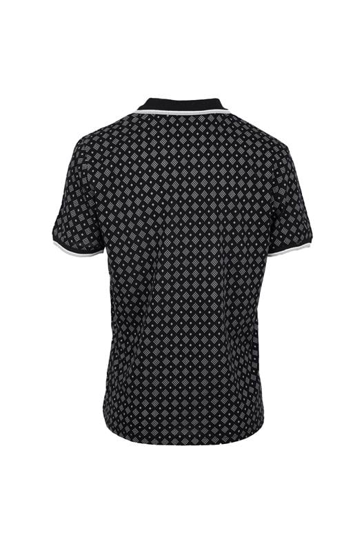 SİYAH Polo Yaka Baskılı T-Shirt