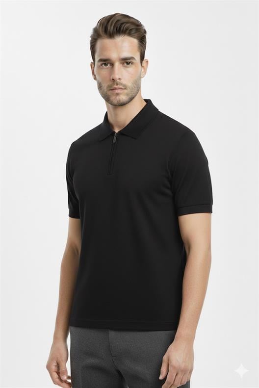 SİYAH Polo Yaka Süprem T-shirt