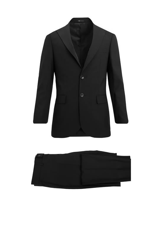 SİYAH Sivri Yaka Comfort Fit Klasik Takım Elbise