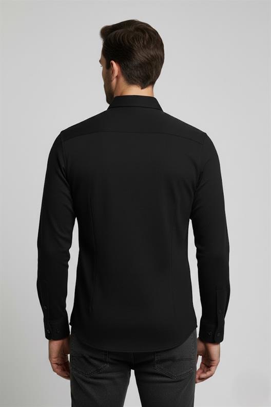 SİYAH Slim Fit Uzun Kol Gömlek