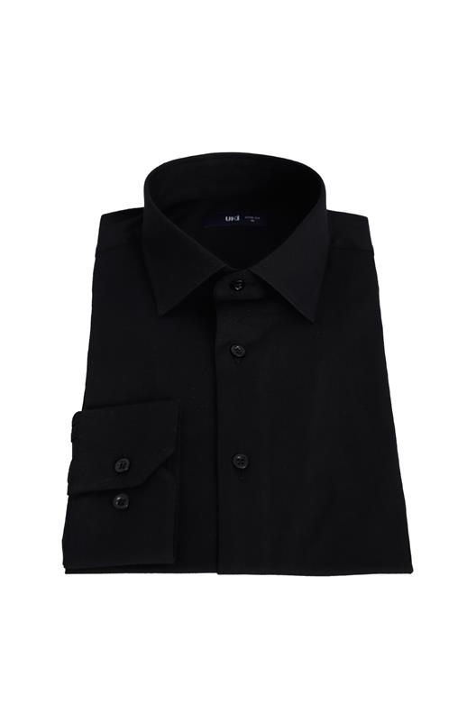 SİYAH Slim Fit Uzun Kol Gömlek