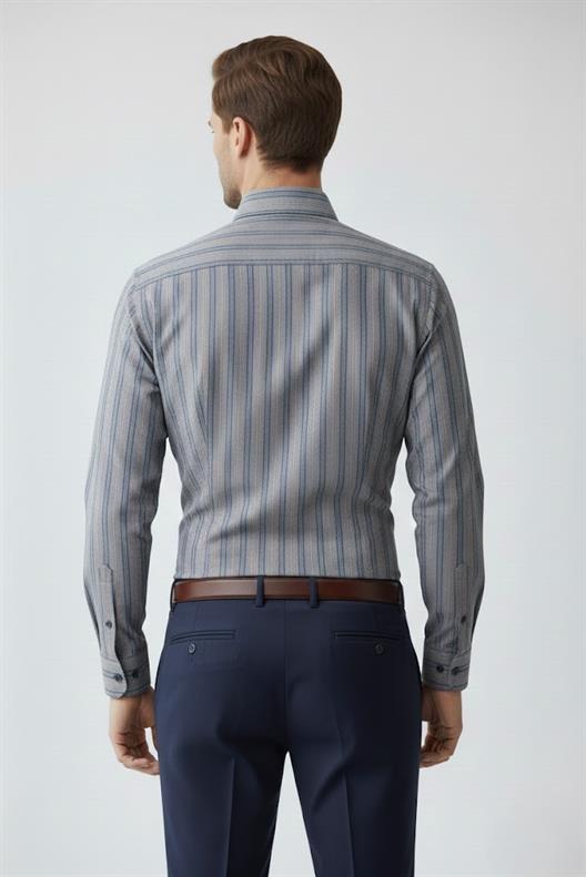 TURUNCU Comfort Fit Uzun Kol Gömlek