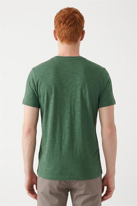 YEŞİL Denim Marker Modal Bisiklet Yaka T-shirt