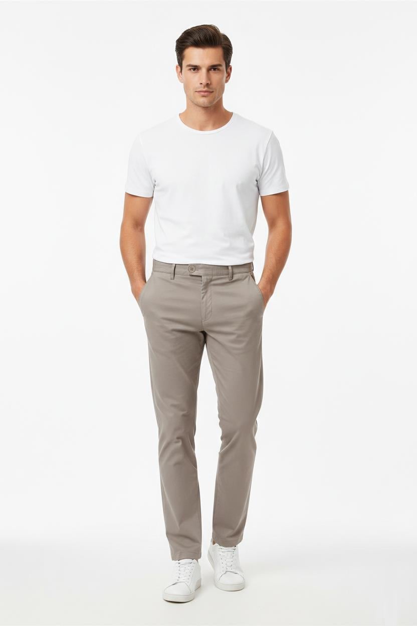 AÇIK BEJ Comfort Fit Chino Pantolon